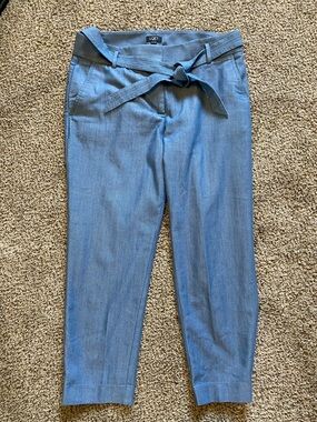 LOFT Sky Blue Self-Tie Waist Pants